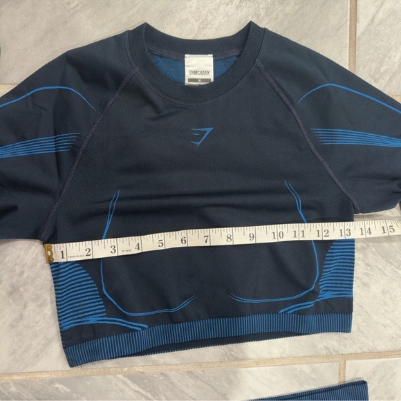 Gymshark x Analis long seamless blue crop shirt size M - Picture 2 of 2